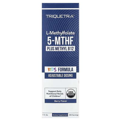 Triquetra Health, Kids, L-Methylfolate 5-MTHF Plus Methyl B12, Berry, 1 fl oz