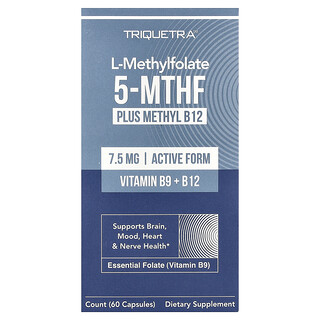 Triquetra Health, L-метилфолат 5-MTHF и метил B12, 60 капсул