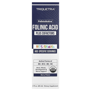 Triquetra Health, Cofactors Plus Folinic Active™, formulă pentru copii, fructe de pădure, 60 ml