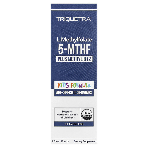 Triquetra Health, L-Methylfolate 5-MTHF Plus Methyl B12, Kids Formula, Flavorless, 1 fl oz (30 ml)