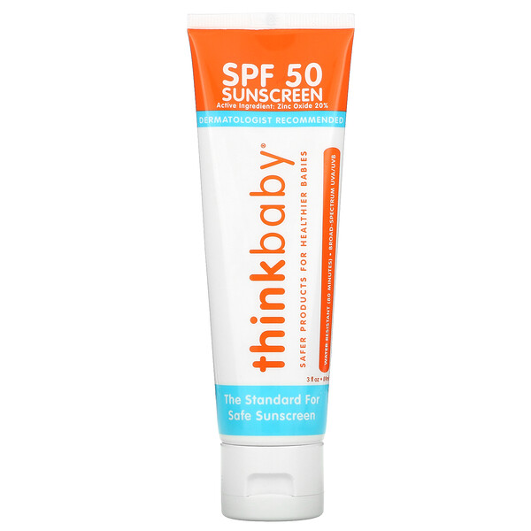 Think, Thinkbaby, солнцезащитный крем SPF 50+, 3 жидких унции (89 мл)