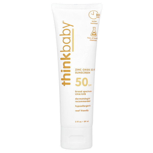 think Thinkbaby®, Zinc Oxide Sunscreen, SPF 50, 3 fl oz (89 ml)