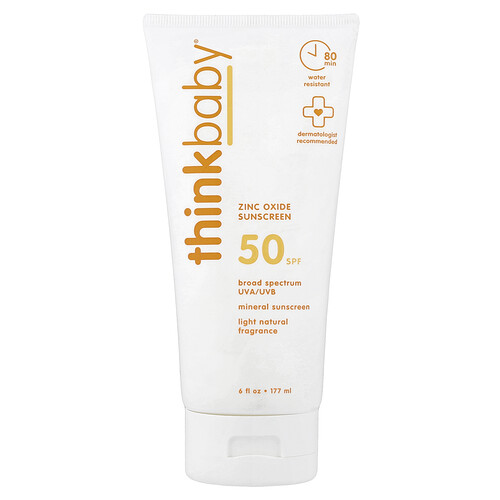 think, Thinkbaby, Zinc Oxide 23.4% Sunscreen, SPF 50, 6 fl oz (177 ml)