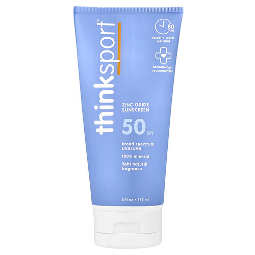 Thinksport, Zinc Oxide Sunscreen, SPF 50, 6 fl oz (177 ml)