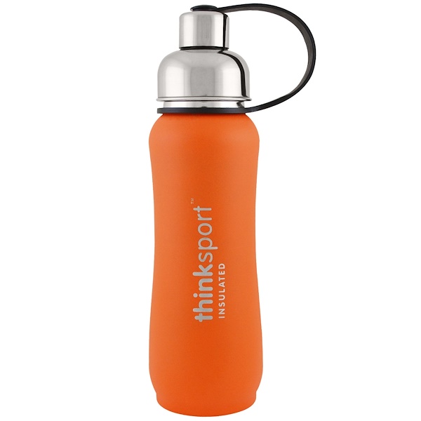 Think‏, Thinksport, Insulated Sports Bottle, Orange, 17 oz (500ml)