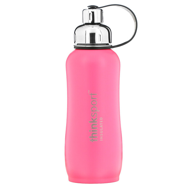 Think, Thinksport, Insulated Sports Bottle, Dark Pink, 25 oz (750 ml)
