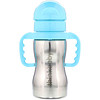 Think, Thinkbaby, botella de acero Thinkster, azul, 1 botella con sorbete, 9 oz (260 ml)