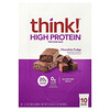 Think !, High Protein Bars, Chocolate Fudge, 10 Bars, 2.1 oz (60 g) Each