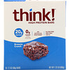 Think !‏, ألواح عالية البروتين، Brownie Crunch، 10 قطع، 2.1 أوقية (60 جم) لكل قطعة   