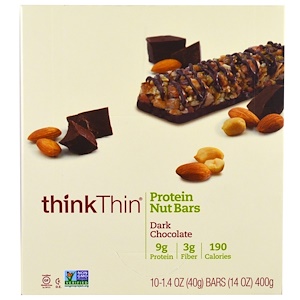 Отзывы о ТинкТин, Protein Nut Bars, Dark Chocolate, 10 Bars, 1.4 oz (40 g) Each