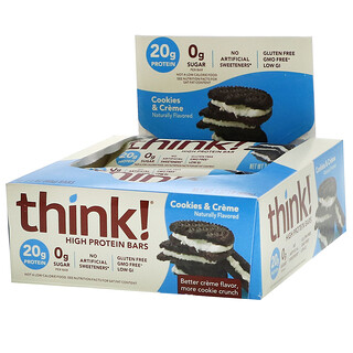 Think !, Barres ultraprotéinées, Biscuits à la crème, 10 barres, 60 g pièce