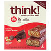 ThinkThin, Chunky Peanut Butter 高蛋白棒，5 棒，每棒 2.1 盎司（60 克）