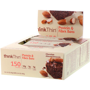 Отзывы о ТинкТин, Protein & Fiber Bars, Chocolate Almond Brownie, 10 Bars, 1.41 oz (40 g) Each