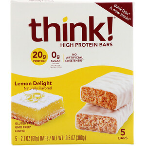 Отзывы о ТинкТин, High Protein Bars, Lemon Delight, 5 Bars, 2.1 oz (60 g) Each