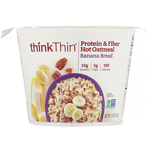 Отзывы о ТинкТин, Protein & Fiber Hot Oatmeal, Banana Bread, 1.76 oz (50 g)