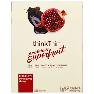 Отзывы о ТинкТин, Protein & Superfruit, Chocolate Pomegranate Cherry, 9 Bars, 2.12 oz (60 g) Each