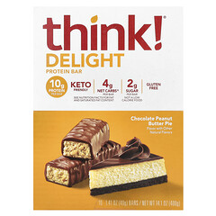 Delight, протеїновий батончик із шоколадом і арахісовою пастою, 10 батончиків по 40 г (1,41 унції)