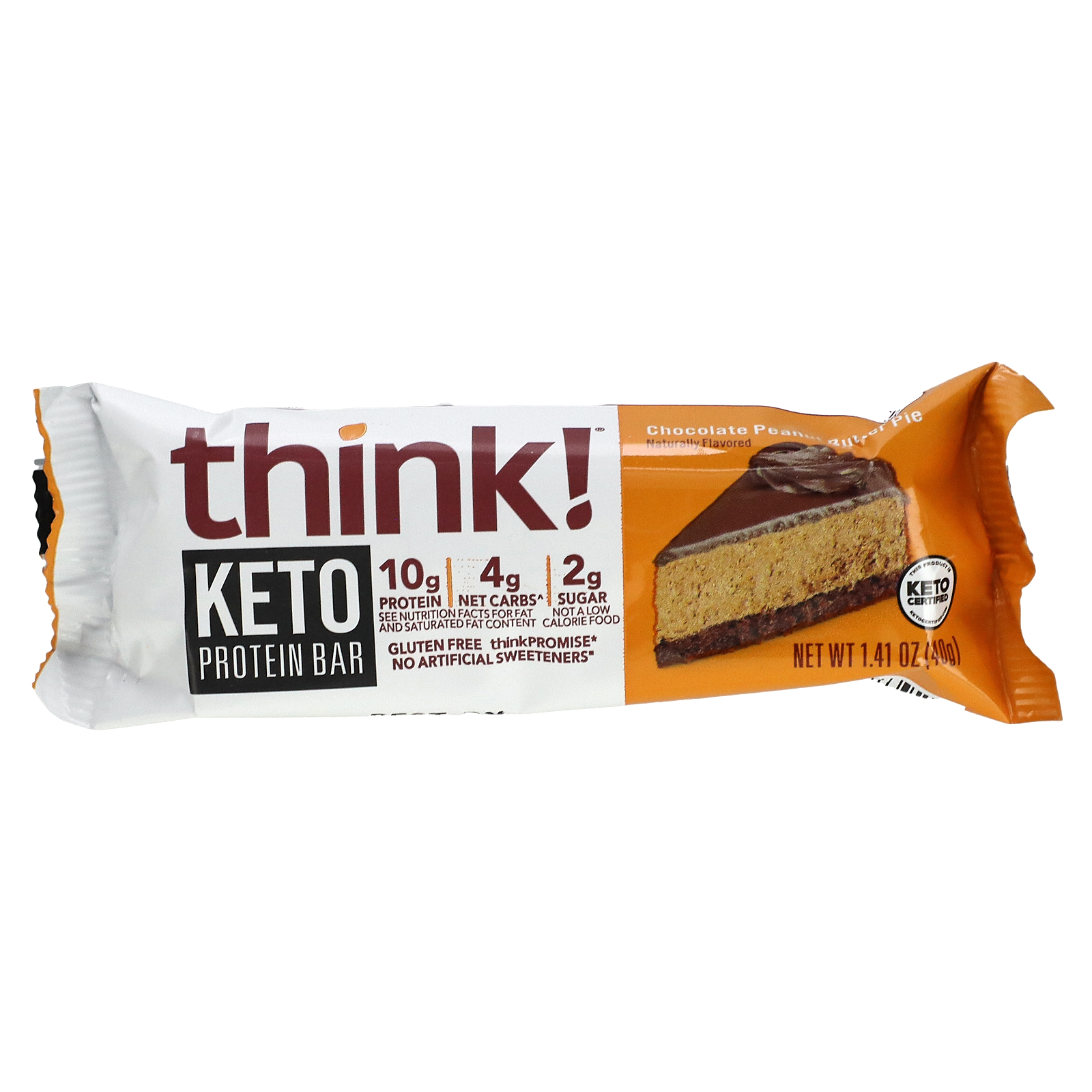 Think Keto Protein Bars Chocolate Peanut Butter Pie 5 Bars 141