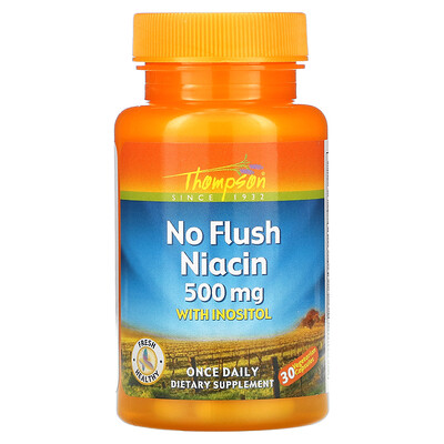 

Thompson No Flush Niacin, 500 mg, 30 Vegetarian Capsules