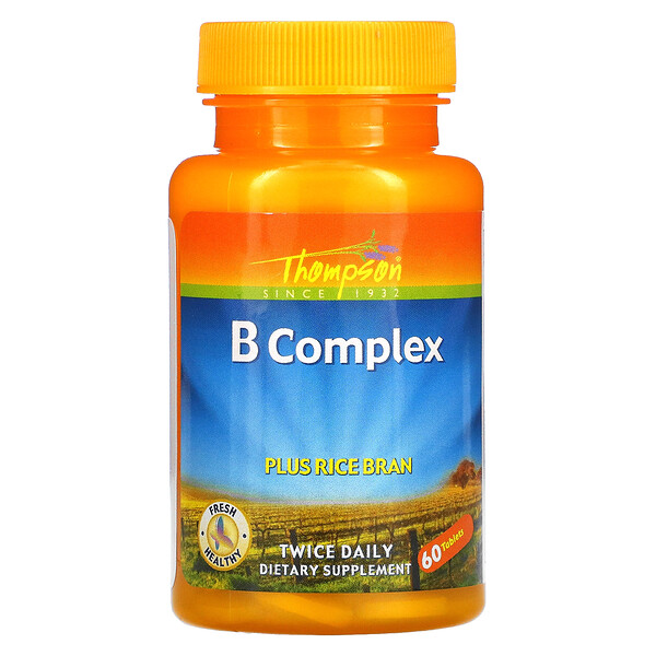 Thompson, B Complex, Plus Rice Bran, 60 Tablets