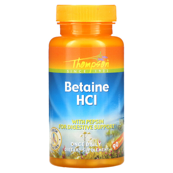 Thompson‏, Betaine HCl, 90 Tablets
