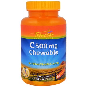 Отзывы о Томпсон, C500 mg Chewable, Natural Orange Flavor, 60 Chewables