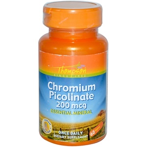 Отзывы о Томпсон, Chromium Picolinate, 200 mcg, 60 Tablets
