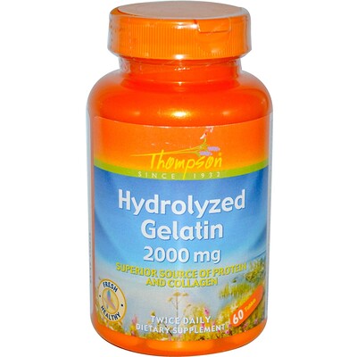 Thompson Гидролизованный желатин, 2000 мг, 60 таблеток