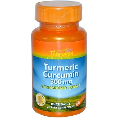 Thompson Turmeric Curcumin, кукурма, 300 мг, 60 капсул