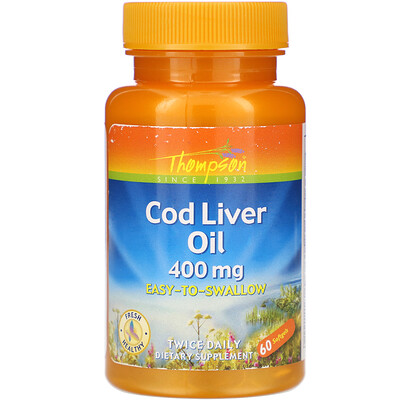 Thompson Cod Liver Oil, 400 mg, 60 Softgels