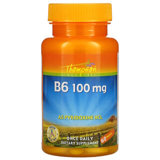 Thompson, B6, 100 mg, 60 Tablets