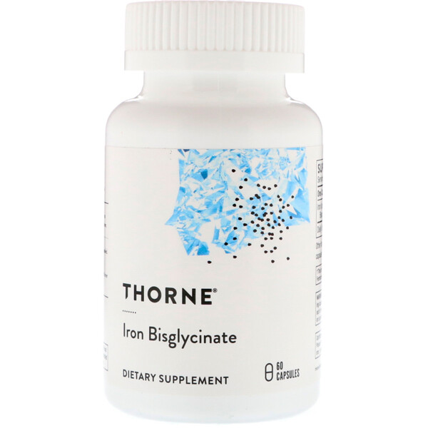 Thorne Research‏, ברזל ביסגליצינאט, 60 כמוסות