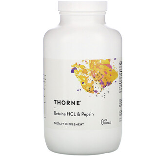 Thorne Research, 甜菜堿HCL和胃蛋白酶，450膠囊