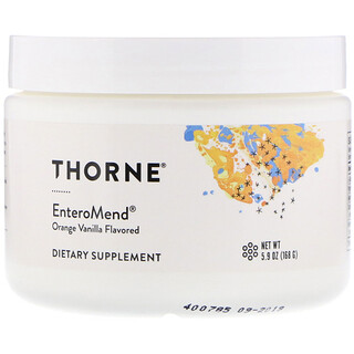Thorne Research, EnteroMend（エンテロメンド）、オレンジバニラ味、168g（5.9オンス）