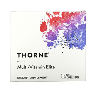 Thorne Research, Multi-Vitamin Elite, 2 Frascos, 90 Cápsulas Cada