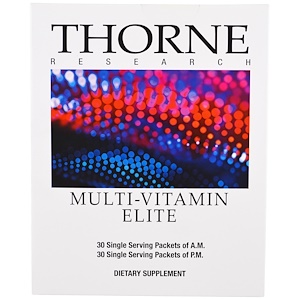 Thorne Research, Элитный мультивитаминный комплекс, 30 пакетиков для приема утром, 30 пакетиков для приема вечером