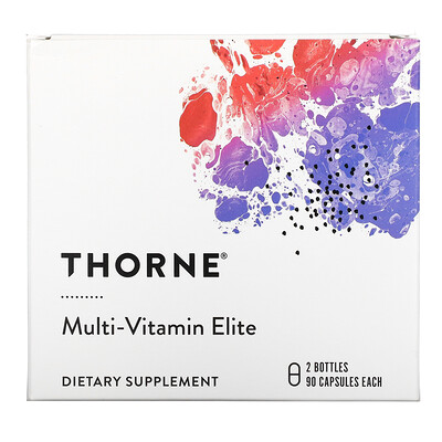 Thorne Research Multi-Vitamin Elite, A.M. & P.M., 2 Bottles, 90 Capsules Each