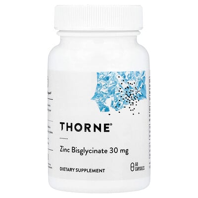 Thorne, Bisglicinato de zinc, 30 mg, 60 cápsulas