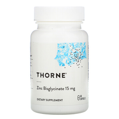 Thorne Research Бисглицинат цинка, 15 мг, 60 капсул