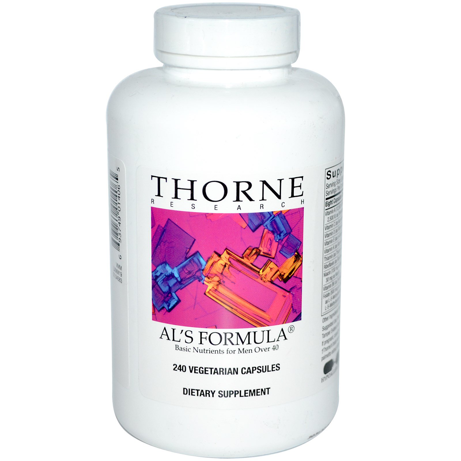 Thorne Research, Al's Formula, основные питательные вещества для мужчин за 40, 240 растительных капсул