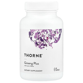 Thorne, Ginseng Plus med Løvemanke, 60 kapsler