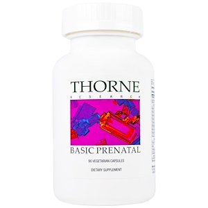 Thorne Research, Basic Prenatal, 90 капсул растительного происхождения