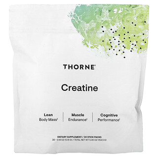 Thorne, Kreatina, 30 Pek Batang, 5.15 g setiap satu