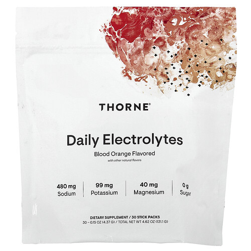 Thorne Daily Electrolytes Blood Orange 30 Stick Packs 0.15 oz (4.37 g) Each