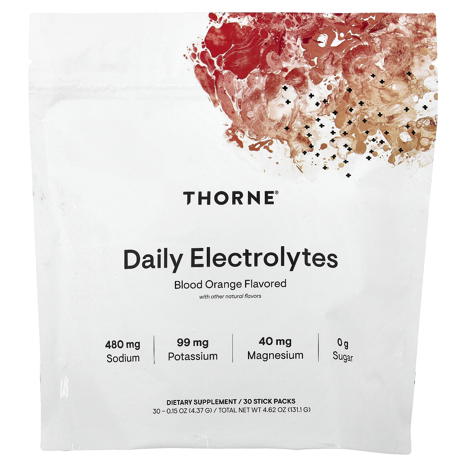 Thorne (쏜리서치), Daily Electrolytes, 블러드 오렌지, 스틱팩 30개, 개당 4.37g(0.15oz)