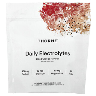 Thorne, Dagliga elektrolyter, blodapelsin, 30 stickförpackningar, 0,15 oz (4,37 g) styck