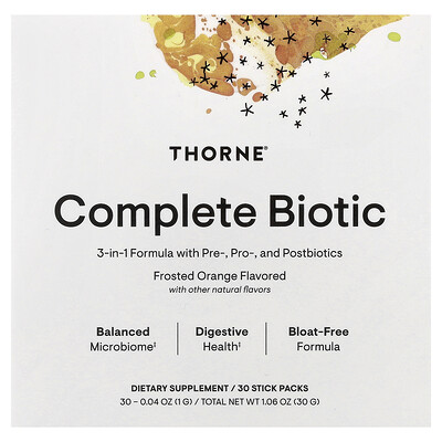 Product Image for Thorne, Complete Biotic, Frosted Orange, 30 Stick Packs, 0.04 oz (1 g) Each