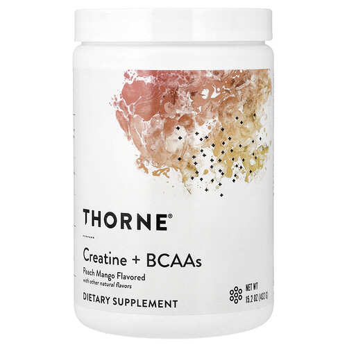 Thorne Creatine + BCAAs, Peach Mango, 15.2 oz (432 g)