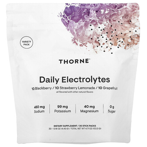 Thorne, Tägliche Elektrolyte, Sortimentpackung, 30 Stick-Packungen, je 4,45 g