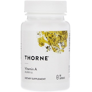 Thorne Research, Витамин A, 25 000 МЕ, 90 капсул